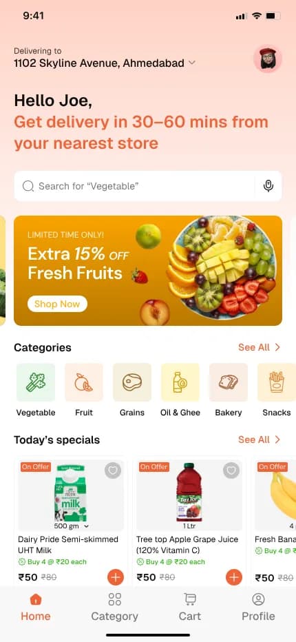 Bajrang SuperMarket app preview